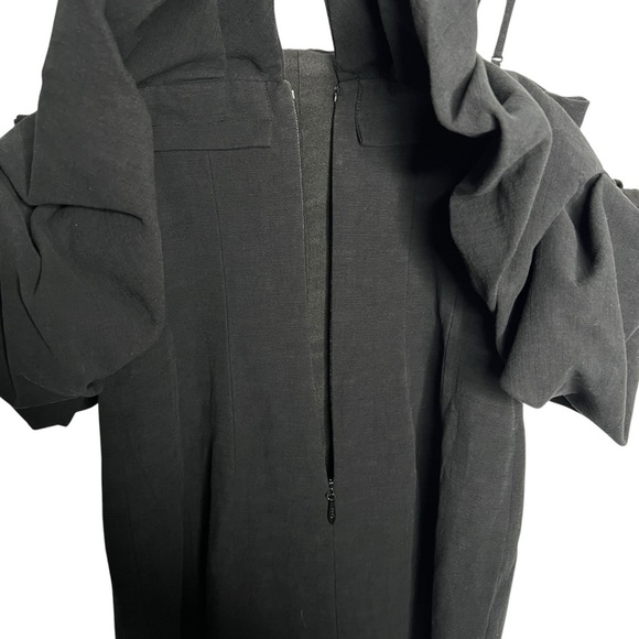 Jonathan Simkhai Puff Off Shoulder Mini Dress Black Size 4 NEW - Picture 11 of 15